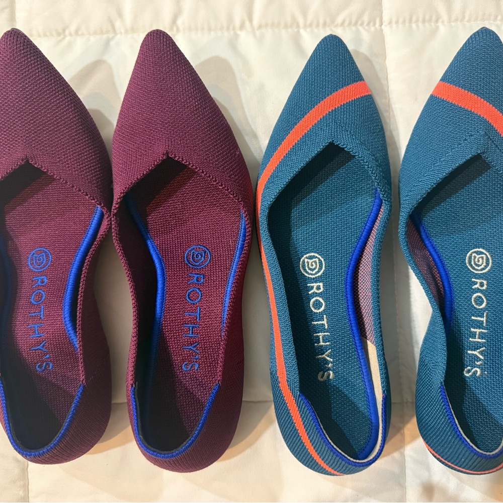 Rothy's Purple and Blue Flats Comfortable Everyday Loafers